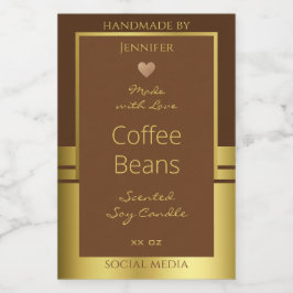 製品エレガント包装ラベル茶色および金ゴールド フードラベル