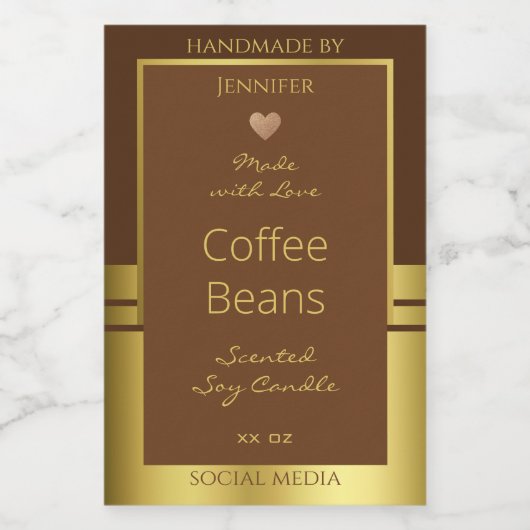 製品エレガント包装ラベル茶色および金ゴールド フードラベル (シングルラベル)