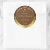 製品エレガント包装ラベル茶色および金ゴールド ラウンドシール (バッグ)