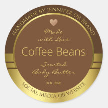 製品エレガント包装ラベル茶色および金ゴールド