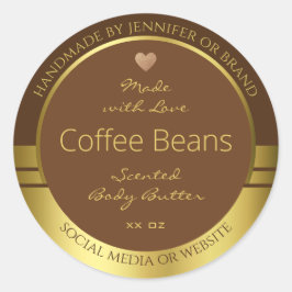 製品エレガント包装ラベル茶色および金ゴールド ラウンドシール
