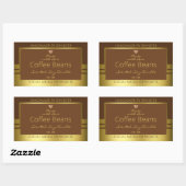 製品エレガント包装ラベル茶色および金ゴールド 長方形シール (シート)