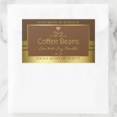 製品エレガント包装ラベル茶色および金ゴールド 長方形シール (バッグ)