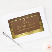 製品エレガント包装ラベル茶色および金ゴールド 長方形シール (封筒)