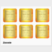 製品エレガント包装ラベル金ゴールドオレンジフレーム スクエアシール (シート)