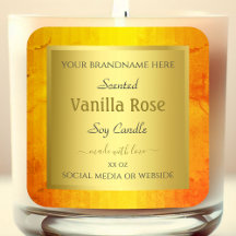 製品エレガント包装ラベル金ゴールドオレンジフレーム