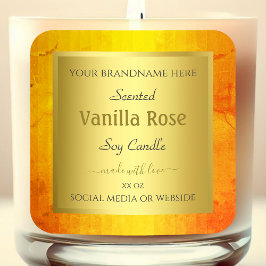 製品エレガント包装ラベル金ゴールドオレンジフレーム スクエアシール