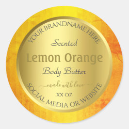 製品エレガント包装ラベル金ゴールドオレンジフレーム ラウンドシール