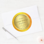 製品エレガント包装ラベル金ゴールドオレンジフレーム ラウンドシール (封筒)