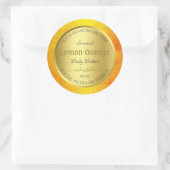 製品エレガント包装ラベル金ゴールドオレンジフレーム ラウンドシール (バッグ)