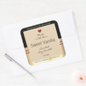 製品エレガント包装ラベル黒ベージュ金ゴールド スクエアシール (封筒)