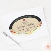 製品エレガント包装ラベル黒ベージュ金ゴールド 楕円形シール (封筒)