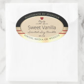 製品エレガント包装ラベル黒ベージュ金ゴールド 楕円形シール (バッグ)