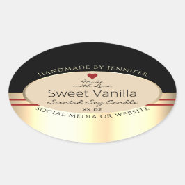 製品エレガント包装ラベル黒ベージュ金ゴールド 楕円形シール