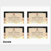 製品エレガント包装ラベル黒ベージュ金ゴールド 長方形シール (シート)