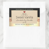 製品エレガント包装ラベル黒ベージュ金ゴールド 長方形シール (バッグ)