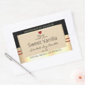 製品エレガント包装ラベル黒ベージュ金ゴールド 長方形シール (封筒)