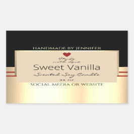 製品エレガント包装ラベル黒ベージュ金ゴールド 長方形シール