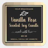 製品エレガント包装金ゴールドと黒ラベル スクエアシール (正面)