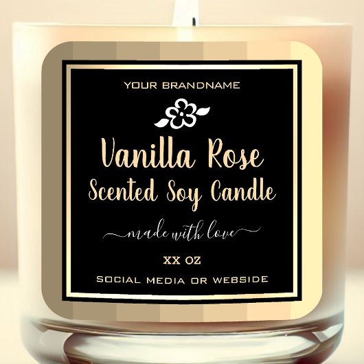 製品エレガント包装金ゴールドと黒ラベル スクエアシール