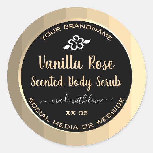 製品エレガント包装金ゴールドと黒ラベル ラウンドシール (正面)