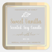 製品エレガント包装金ゴールドグレー色ラベル スクエアシール (正面)