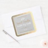 製品エレガント包装金ゴールドグレー色ラベル スクエアシール (封筒)