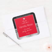 製品クール包装ラベル黒銀と赤 スクエアシール (封筒)