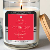 製品クール包装ラベル黒銀と赤 スクエアシール