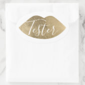 製品テスターのサンプルTry Meモダン金ゴールドリップ 楕円形シール (バッグ)