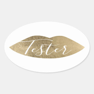 製品テスターのサンプルTry Me モダン金ゴールド 楕円形シール