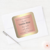 製品パッケクールージングラベルバラ金ゴールド効果 スクエアシール (封筒)