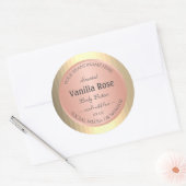 製品パッケクールージングラベルバラ金ゴールド効果 ラウンドシール (封筒)