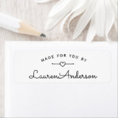 製品パッケージで作られた素敵なハート ラベル (インサイチュ)