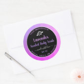 製品パッケージラベルLavender PurpleおよびBlack ラウンドシール (封筒)