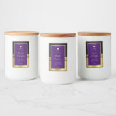 製品パッケージングラベル紫と金ゴールド小ハート フードラベル (ボトル)