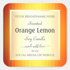 製品パッケージングラベル金ゴールド効果オレンジフレーム スクエアシール