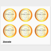 製品パッケージングラベル金ゴールド効果オレンジフレーム ラウンドシール (シート)