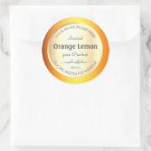 製品パッケージングラベル金ゴールド効果オレンジフレーム ラウンドシール (バッグ)