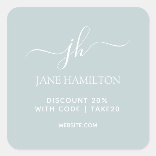 製品パッケージ割引コード スクエアシール (正面)