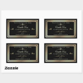 製品パッケージ・シール黒ラベル金ゴールド・フレーム 長方形シール (シート)