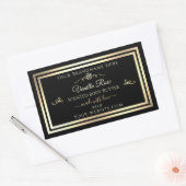 製品パッケージ・シール黒ラベル金ゴールド・フレーム 長方形シール (封筒)