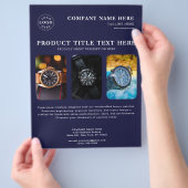 製品パーソナライズされたプロモーションのネイビーフライヤー チラシ (手)