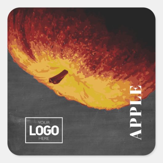 製品ブランディアップルのロゴシール スクエアシール (正面)