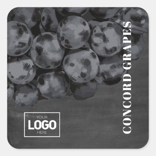 製品ブランディコンコードブドウのロゴシール スクエアシール (正面)