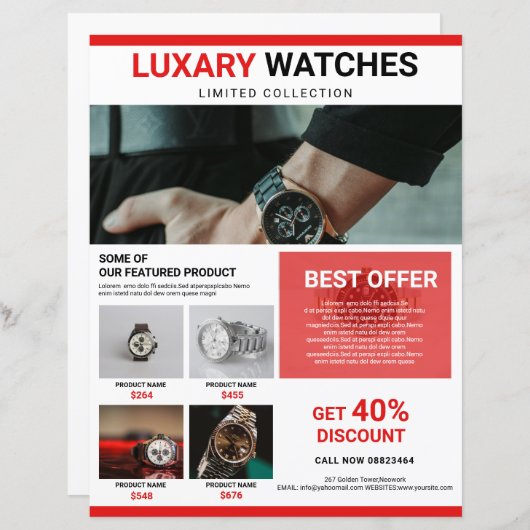 製品プロモーションチラシテンプレート (正面/裏面)