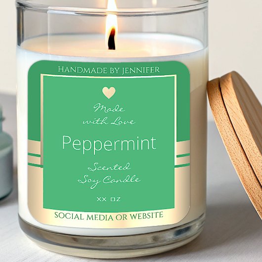 製品モダン包装ラベルの緑と金ゴールド スクエアシール