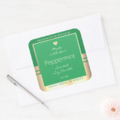 製品モダン包装ラベルの緑と金ゴールド スクエアシール (封筒)