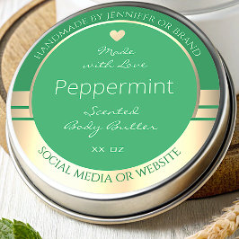 製品モダン包装ラベルの緑と金ゴールド ラウンドシール