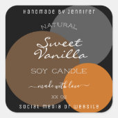 製品モダン包装ラベルオレンジ色の円 スクエアシール (正面)